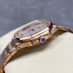 MS Factory Patek Philippe Nautilus 7118/1200R-011 35.2mm Full Rose Gold Diamond Bezel White Dial