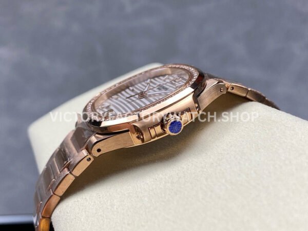 MS Factory Patek Philippe Nautilus 7118/1200R-011 35.2mm Full Rose Gold Diamond Bezel White Dial