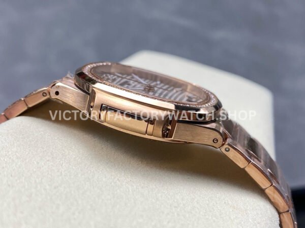 MS Factory Patek Philippe Nautilus 7118/1200R-011 35.2mm Full Rose Gold Diamond Bezel White Dial