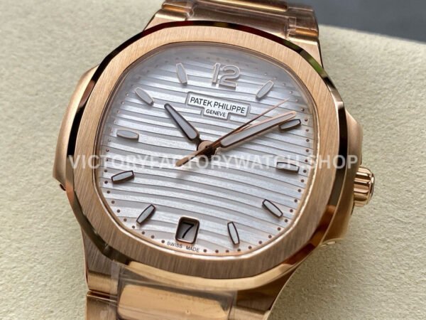 MS Factory Patek Philippe Nautilus 7118/1R-001 35.2mm Full Rose Gold White Dial