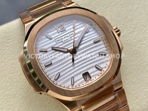 MS Factory Patek Philippe Nautilus 7118/1R-001 35.2mm Full Rose Gold White Dial