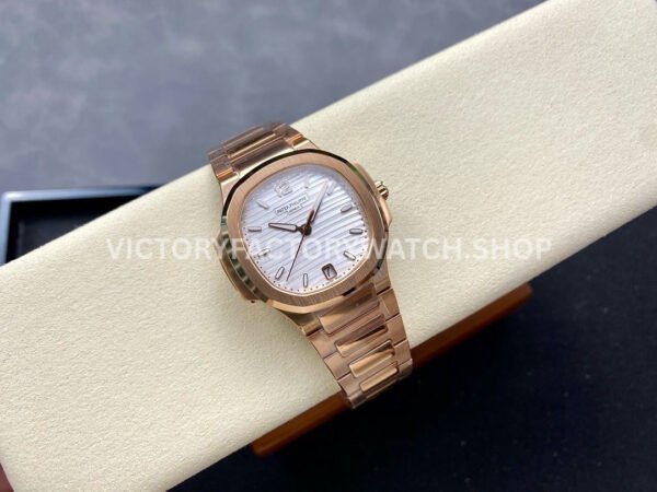 MS Factory Patek Philippe Nautilus 7118/1R-001 35.2mm Full Rose Gold White Dial