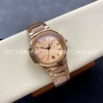 MS Factory Patek Philippe Nautilus 7118/1R-010 35.2mm Full Rose Gold Champagne Dial