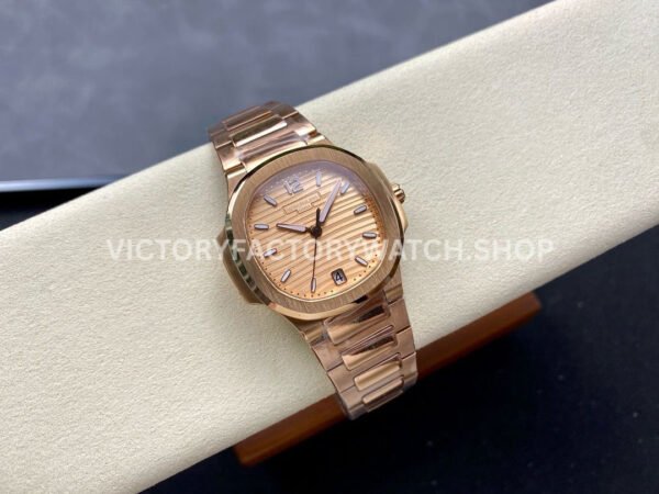 MS Factory Patek Philippe Nautilus 7118/1R-010 35.2mm Full Rose Gold Champagne Dial
