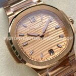 MS Factory Patek Philippe Nautilus 7118/1R-010 35.2mm Full Rose Gold Champagne Dial