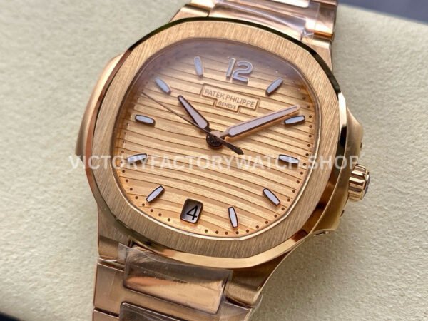 MS Factory Patek Philippe Nautilus 7118/1R-010 35.2mm Full Rose Gold Champagne Dial