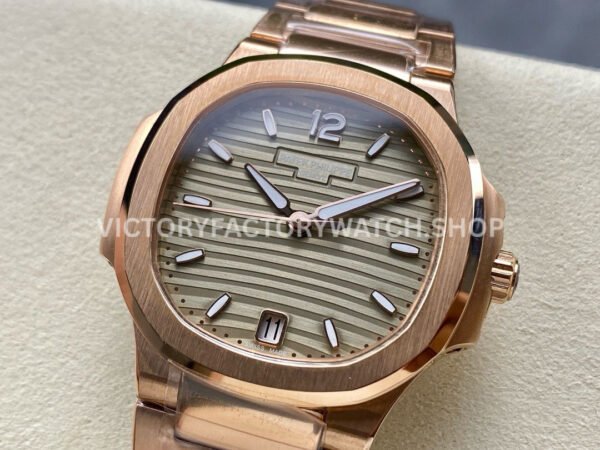 MS Factory Patek Philippe Nautilus 7118/1R 35.2mm Full Rose Gold Gold Dial