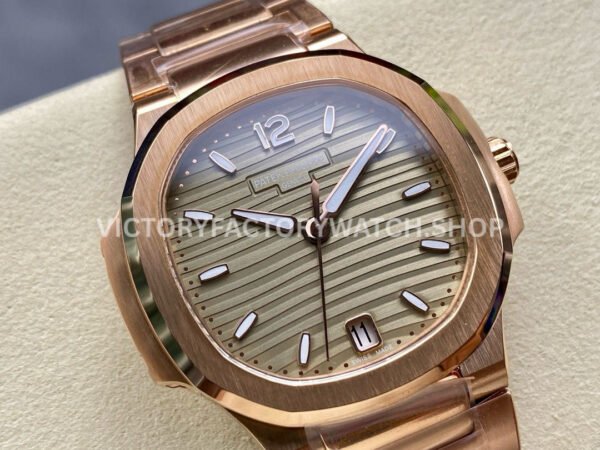 MS Factory Patek Philippe Nautilus 7118/1R 35.2mm Full Rose Gold Gold Dial