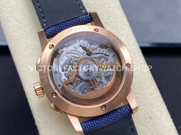 OMF Factory Audemars Piguet Code 11.59 26393OR.OO.A027KB.01 41mm Rose Gold Canvas Strap Blue Dial