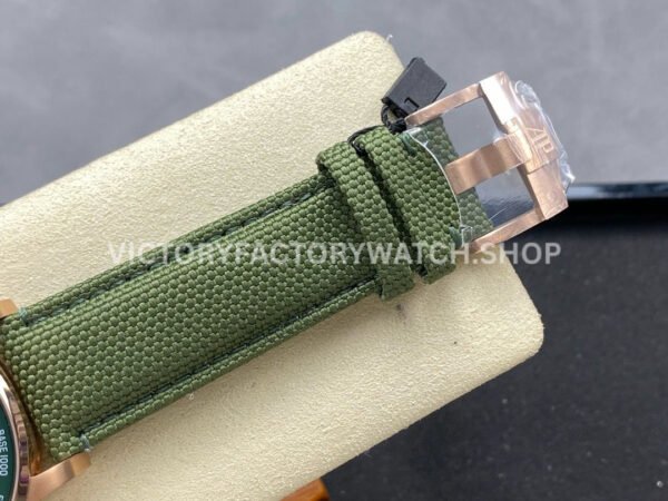 OMF Factory Audemars Piguet Code 11.59 26393OROOA056KB01 41mm Rose Gold Canvas Stra (4) OMF Factory Audemars Piguet Code 11.59 26393OR.OO.A056KB.01 41mm Rose Gold Canvas Strap Lines Green Dial