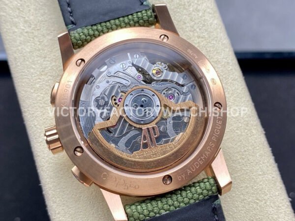 OMF Factory Audemars Piguet Code 11.59 26393OROOA056KB01 41mm Rose Gold Canvas Stra (7) OMF Factory Audemars Piguet Code 11.59 26393OR.OO.A056KB.01 41mm Rose Gold Canvas Strap Lines Green Dial