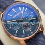 OMF Factory Audemars Piguet Code 11.59 26393OROOA348KB01 41mm Rose Gold Canvas Strap (4) OMF Factory Audemars Piguet Code 11.59 26393OR.OO.A348KB.01 41mm Rose Gold Canvas Strap Lines Blue Dial