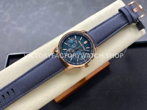 OMF Factory Audemars Piguet Code 11.59 26393OROOA348KB01 41mm Rose Gold Canvas Strap (6) OMF Factory Audemars Piguet Code 11.59 26393OR.OO.A348KB.01 41mm Rose Gold Canvas Strap Lines Blue Dial