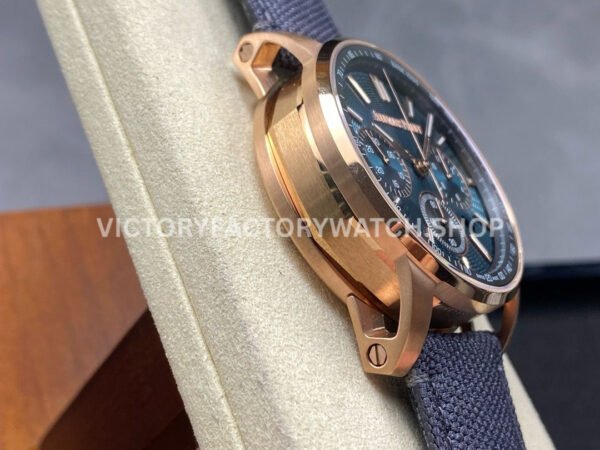 OMF Factory Audemars Piguet Code 11.59 26393OROOA348KB01 41mm Rose Gold Canvas Strap (9) OMF Factory Audemars Piguet Code 11.59 26393OR.OO.A348KB.01 41mm Rose Gold Canvas Strap Lines Blue Dial