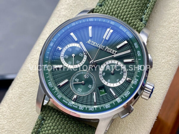 OMF Factory Audemars Piguet Code 11.59 26393ST.OO.A056KB.01 41mm Steel Canvas Strap Green Dial