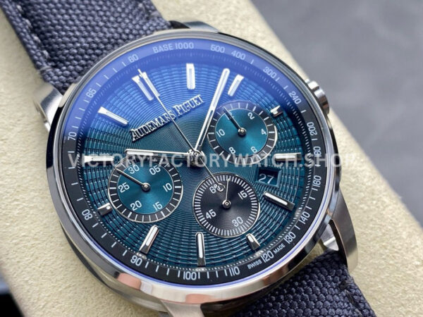 OMF Factory Audemars Piguet Code 11.59 26393STOOA348KB01 41mm Steel Canvas Strap Blue Dial (3) OMF Factory Audemars Piguet Code 11.59 26393ST.OO.A348KB.01 41mm Steel Canvas Strap Blue Dial