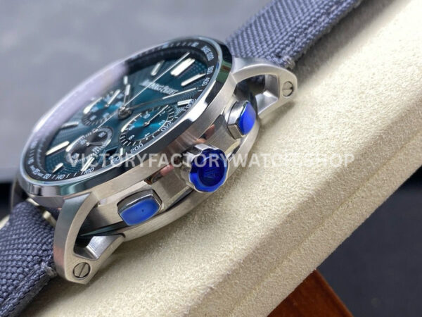 OMF Factory Audemars Piguet Code 11.59 26393STOOA348KB01 41mm Steel Canvas Strap Blue Dial (4) OMF Factory Audemars Piguet Code 11.59 26393ST.OO.A348KB.01 41mm Steel Canvas Strap Blue Dial