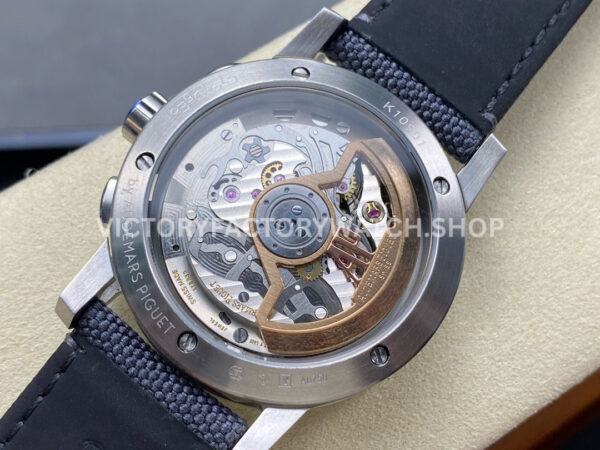 OMF Factory Audemars Piguet Code 11.59 26393STOOA348KB01 41mm Steel Canvas Strap Blue Dial (8) OMF Factory Audemars Piguet Code 11.59 26393ST.OO.A348KB.01 41mm Steel Canvas Strap Blue Dial