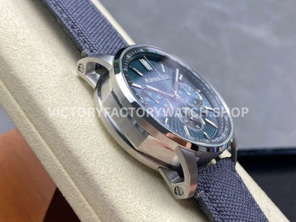 OMF Factory Audemars Piguet Code 11.59 26393STOOA348KB01 41mm Steel Canvas Strap Blue Dial (9) OMF Factory Audemars Piguet Code 11.59 26393ST.OO.A348KB.01 41mm Steel Canvas Strap Blue Dial
