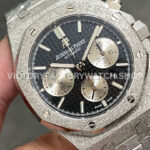 OMF Factory Frosted Audemars Piguet Royal Oak Chronograph 26240BCGG1224BC02 41mm S (4) OMF Factory Frosted Audemars Piguet Royal Oak Chronograph 26240BC.GG.1224BC.02 41mm Silver Eye Black Dial
