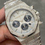 OMF Factory Frosted Audemars Piguet Royal Oak Chronograph 26240STOO1 (10) OMF Factory Frosted Audemars Piguet Royal Oak Chronograph 26240ST.OO.1220ST.03 41mm Full Frosted White Gold Silver Dial