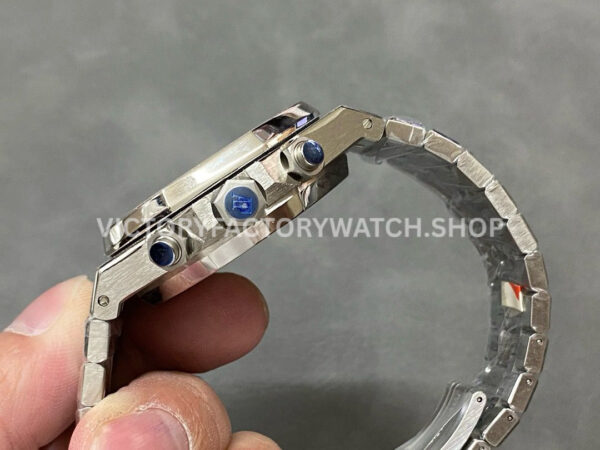 OMF Factory Frosted Audemars Piguet Royal Oak Chronograph 26240STOO1 (6) OMF Factory Frosted Audemars Piguet Royal Oak Chronograph 26240ST.OO.1220ST.03 41mm Full Frosted White Gold Silver Dial