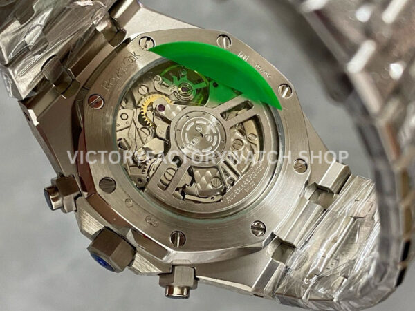 OMF Factory Frosted Audemars Piguet Royal Oak Chronograph 26240STOO1 (7) OMF Factory Frosted Audemars Piguet Royal Oak Chronograph 26240ST.OO.1220ST.03 41mm Full Frosted White Gold Silver Dial