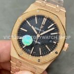 OMF Factory Frosted Audemars Piguet Royal Oak Selfwinding 15400oroo1220or01 41 (9) OMF Factory Frosted Audemars Piguet Royal Oak Selfwinding 15400or.oo.1220or.01 41mm Full Rose Gold Black Dial