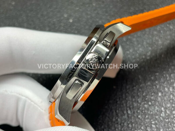 P1 Factory Patek Philippe Aquanaut 5968A-001 42.2mm Steel Orange Rubber Strap Black Dial
