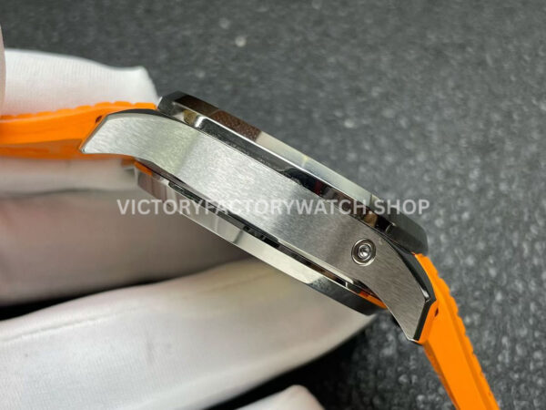 P1 Factory Patek Philippe Aquanaut 5968A-001 42.2mm Steel Orange Rubber Strap Black Dial