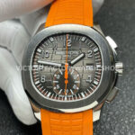 P1 Factory Patek Philippe Aquanaut 5968A-001 42.2mm Steel Orange Rubber Strap Black Dial