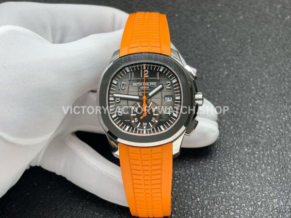 P1 Factory Aquanaut 5968A 001 orange strap black dial steel