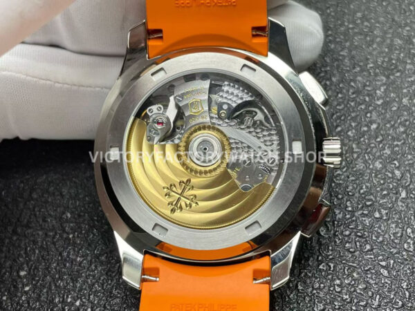 P1 Factory Patek Philippe Aquanaut 5968A-001 42.2mm Steel Orange Rubber Strap Black Dial