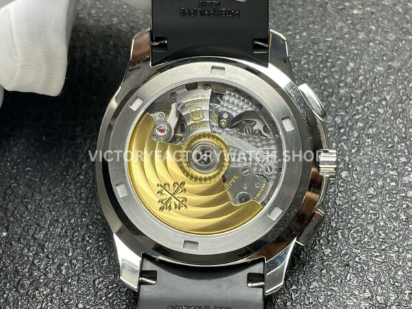 P1 Factory Patek Philippe Aquanaut 5968A-001 42.2mm Steel Rubber Strap Black Dial