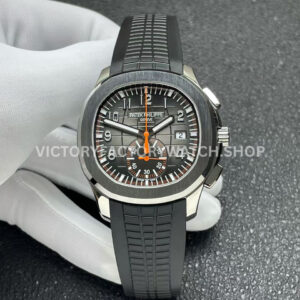 P1 Factory Aquanaut 5968A 001 black dial steel rubber strap