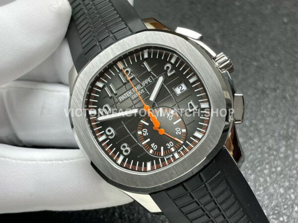 P1 Factory Patek Philippe Aquanaut 5968A-001 42.2mm Steel Rubber Strap Black Dial