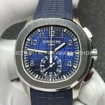 P1 Factory Patek Philippe Aquanaut 5968G-001 42.2mm White Gold Blue Rubber Strap Arabic Numerals Blue Dial