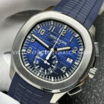 P1 Factory Patek Philippe Aquanaut 5968G-001 42.2mm White Gold Blue Rubber Strap Arabic Numerals Blue Dial