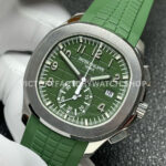 P1 Factory Patek Philippe Aquanaut 5968G-010 42.2mm White Gold Green Rubber Strap Green Dial