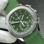 P1 Factory Patek Philippe Aquanaut 5968G-010 42.2mm White Gold Green Rubber Strap Green Dial