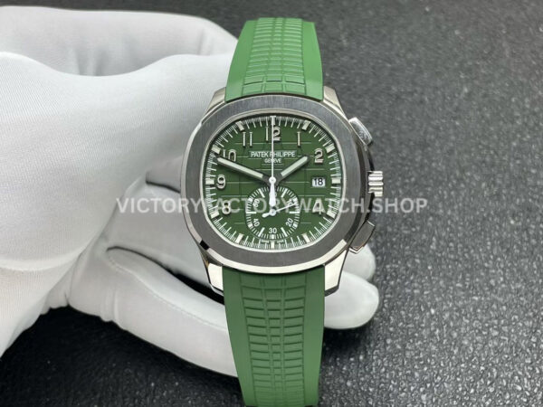 P1 Factory Aquanaut 5968G 010 green dial white gold rubber strap