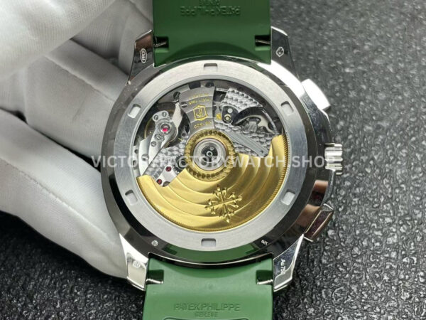 P1 Factory Patek Philippe Aquanaut 5968G-010 42.2mm White Gold Green Rubber Strap Green Dial