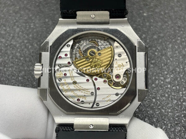 P1 Factory Patek Philippe Cubitus 5822 45mm Platinum Textile Strap Grey Dial (2) P1 Factory Patek Philippe Cubitus 5822 45mm Platinum Textile Strap Grey Dial