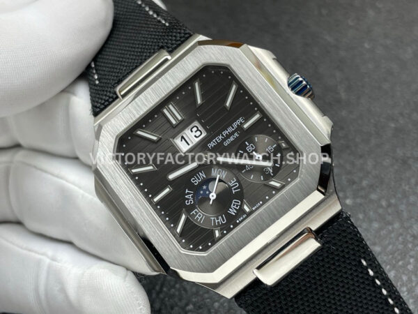 P1 Factory Patek Philippe Cubitus 5822 45mm Platinum Textile Strap Grey Dial (6) P1 Factory Patek Philippe Cubitus 5822 45mm Platinum Textile Strap Grey Dial