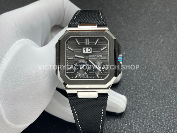 P1 Factory Patek Philippe Cubitus 5822 45mm Platinum Textile Strap Grey Dial (7) P1 Factory Cubitus 5822 platinum grey dial 45mm textile strap