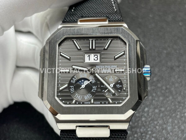 P1 Factory Patek Philippe Cubitus 5822 45mm Platinum Textile Strap Grey Dial (8) P1 Factory Patek Philippe Cubitus 5822 45mm Platinum Textile Strap Grey Dial