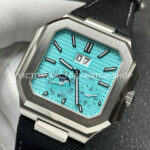 P1 Factory Patek Philippe Cubitus 5822 45mm Platinum Textile Strap Tiffany Blue Dial (8) P1 Factory Patek Philippe Cubitus 5822 45mm Platinum Textile Strap Tiffany Blue Dial