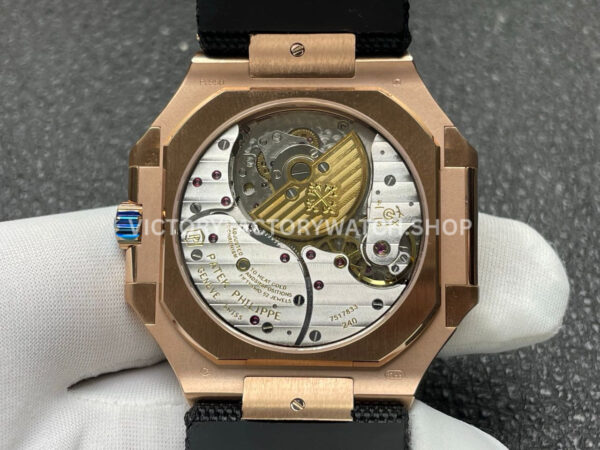 P1 Factory Patek Philippe Cubitus 5822 45mm Rose Gold Textile Strap Brown Dial