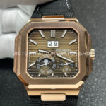 P1 Factory Patek Philippe Cubitus 5822 45mm Rose Gold Textile Strap Brown Dial