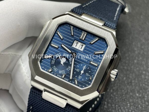 P1 Factory Patek Philippe Cubitus 5822P-001 45mm Platinum Textile Strap Blue Dial (3) P1 Factory Patek Philippe Cubitus 5822P-001 45mm Platinum Textile Strap Blue Dial
